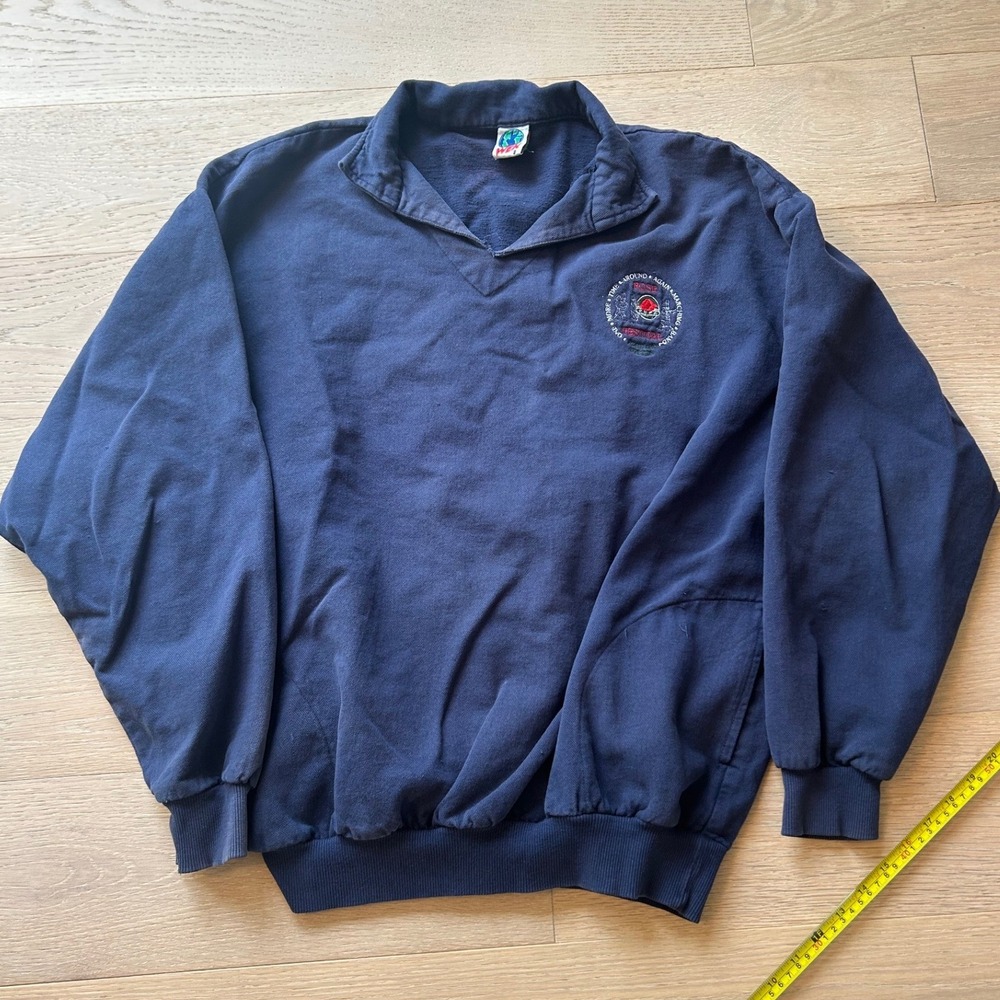 WEK Rose Festival Portland Oregon Marching Band V-Neck Sweatshirt Navy L